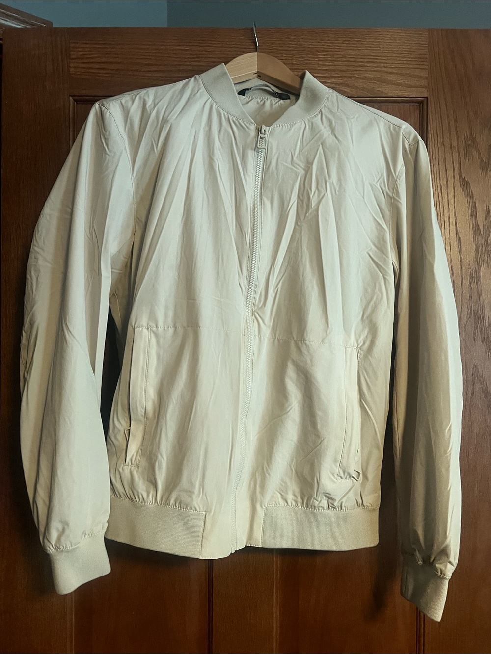 Zara Light Cream Bomber Jacket